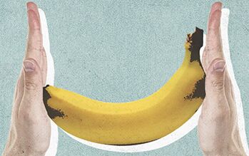 Die Größe des Penis für das Beispiel einer Banane