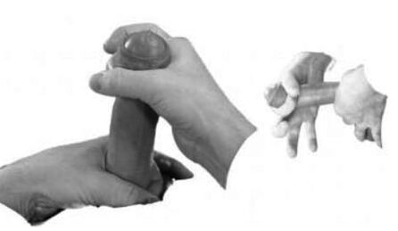 Verstauchung des Penis, um ihn zu erhöhen